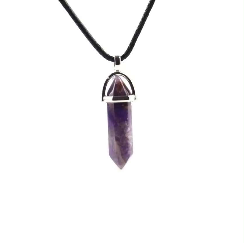Amethyst Bullet Point Necklace - Sacred Crystals Chains and Necklaces