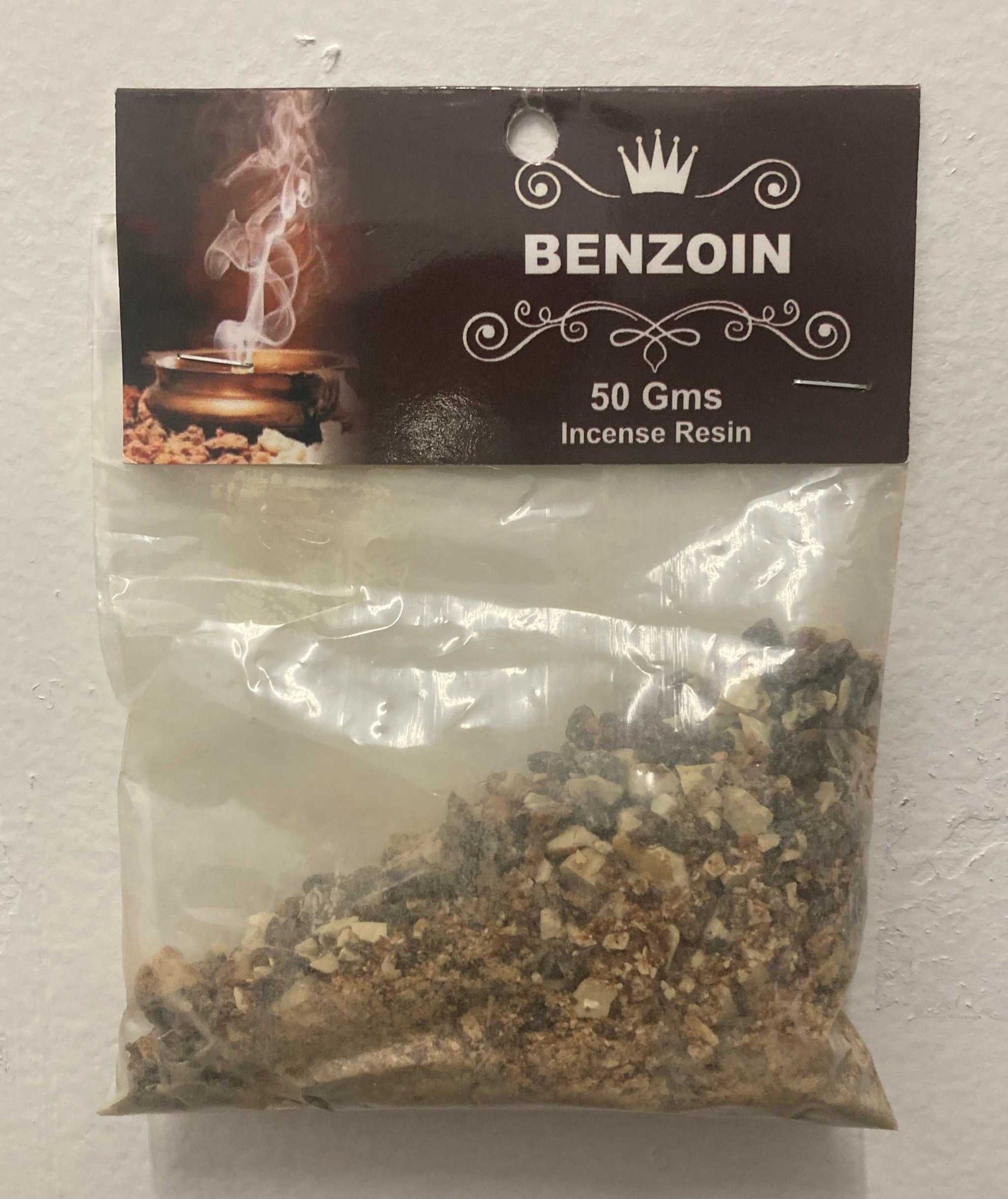 Benzoin Resin Incense 50g in sealed packaging.