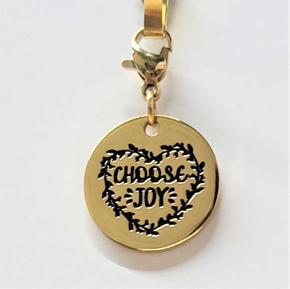 Choose Joy Charm Gold - Sacred Crystals Shop All