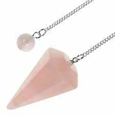 Rose Quartz Pendulum - 6 sided