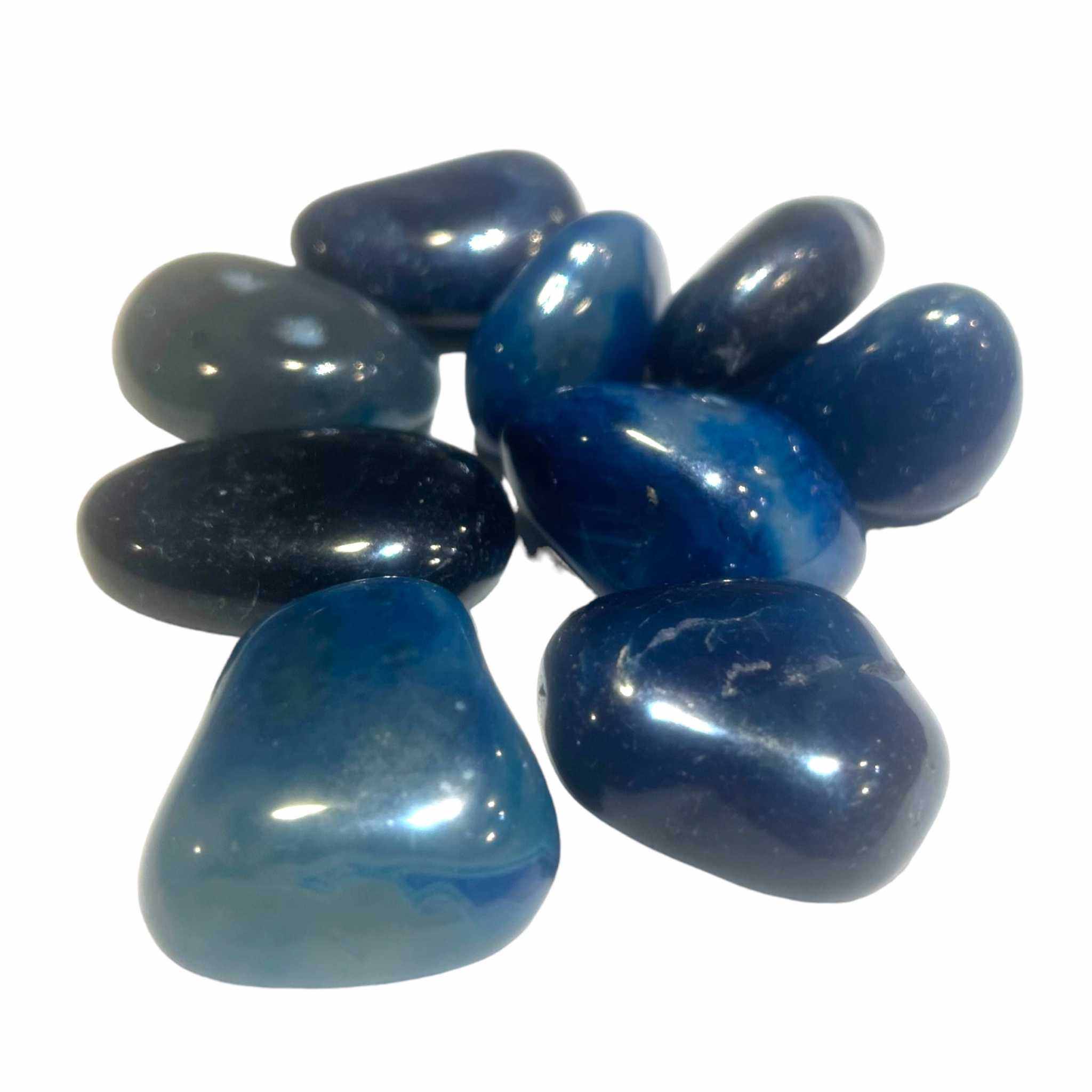 Dyed Blue Onyx (Agate) Tumbled Stone - Sacred Crystals Tumbled Stones