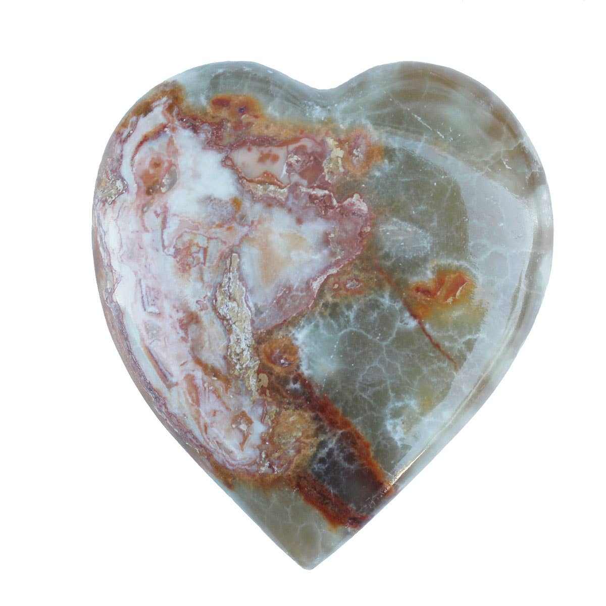 3" Multi-Grain Natural Onyx Stone Hearts