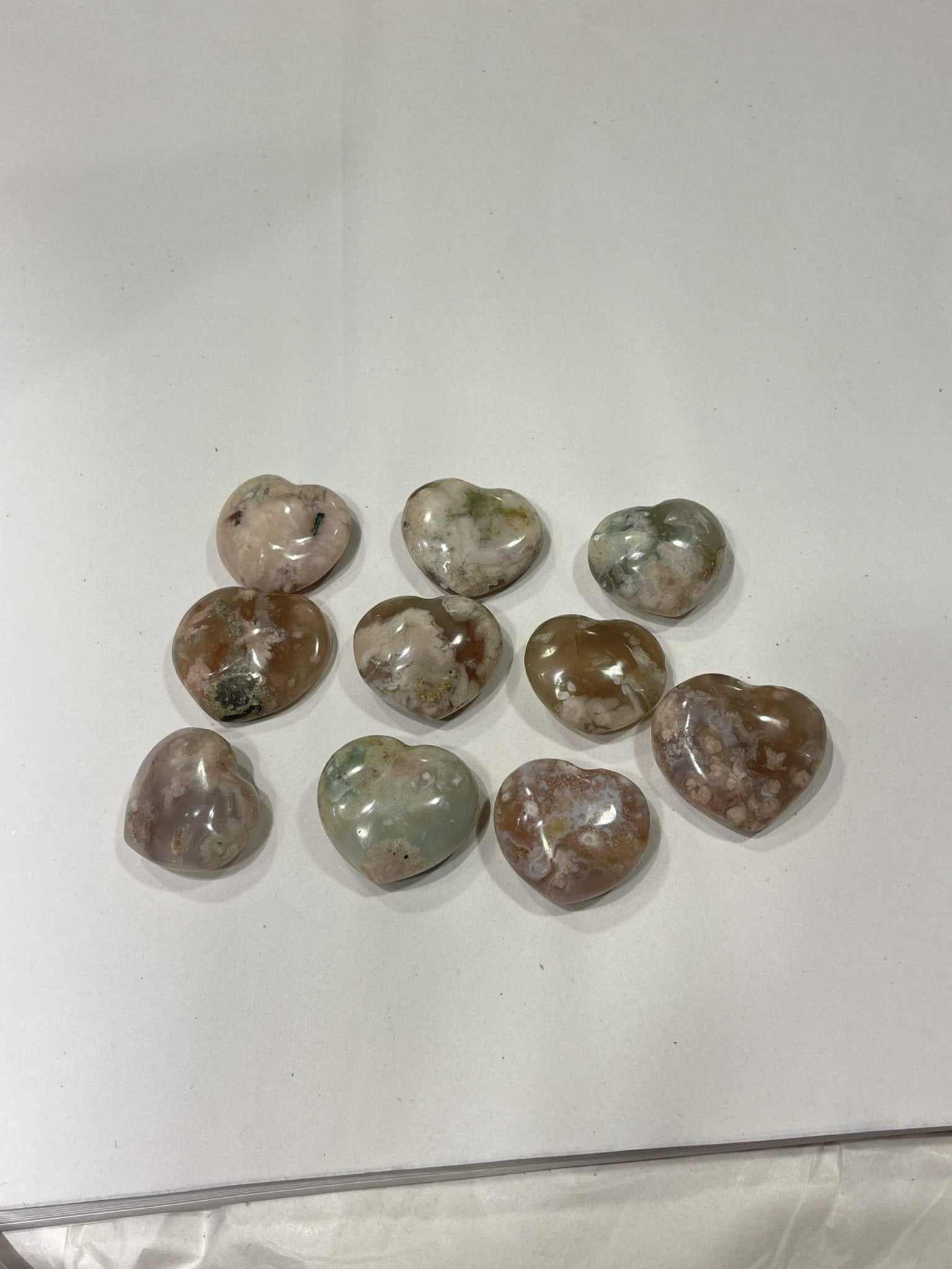 Flower Agate Pocket Heart - Sacred Crystals Hearts