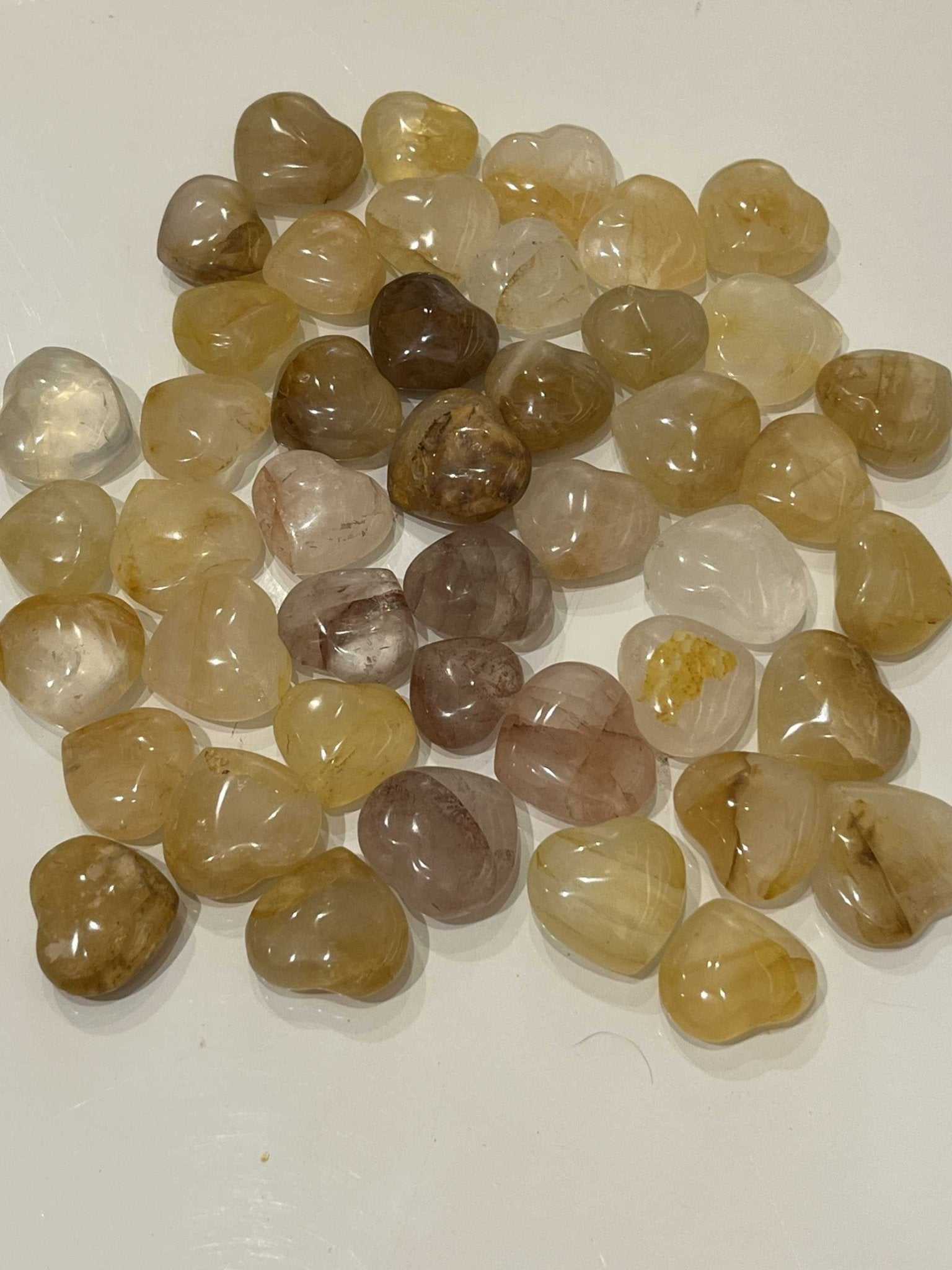 Golden Healer Quartz Pocket Heart - Sacred Crystals Hearts