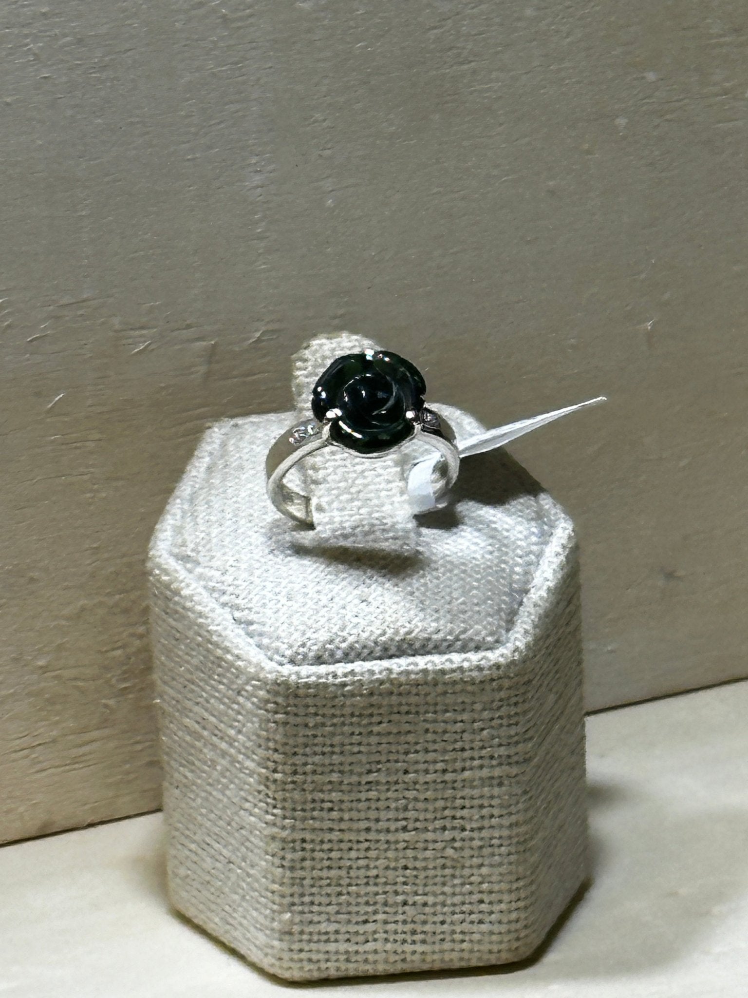 Green Tourmaline Flower Ring (03.0048) - Sacred Crystals Rings