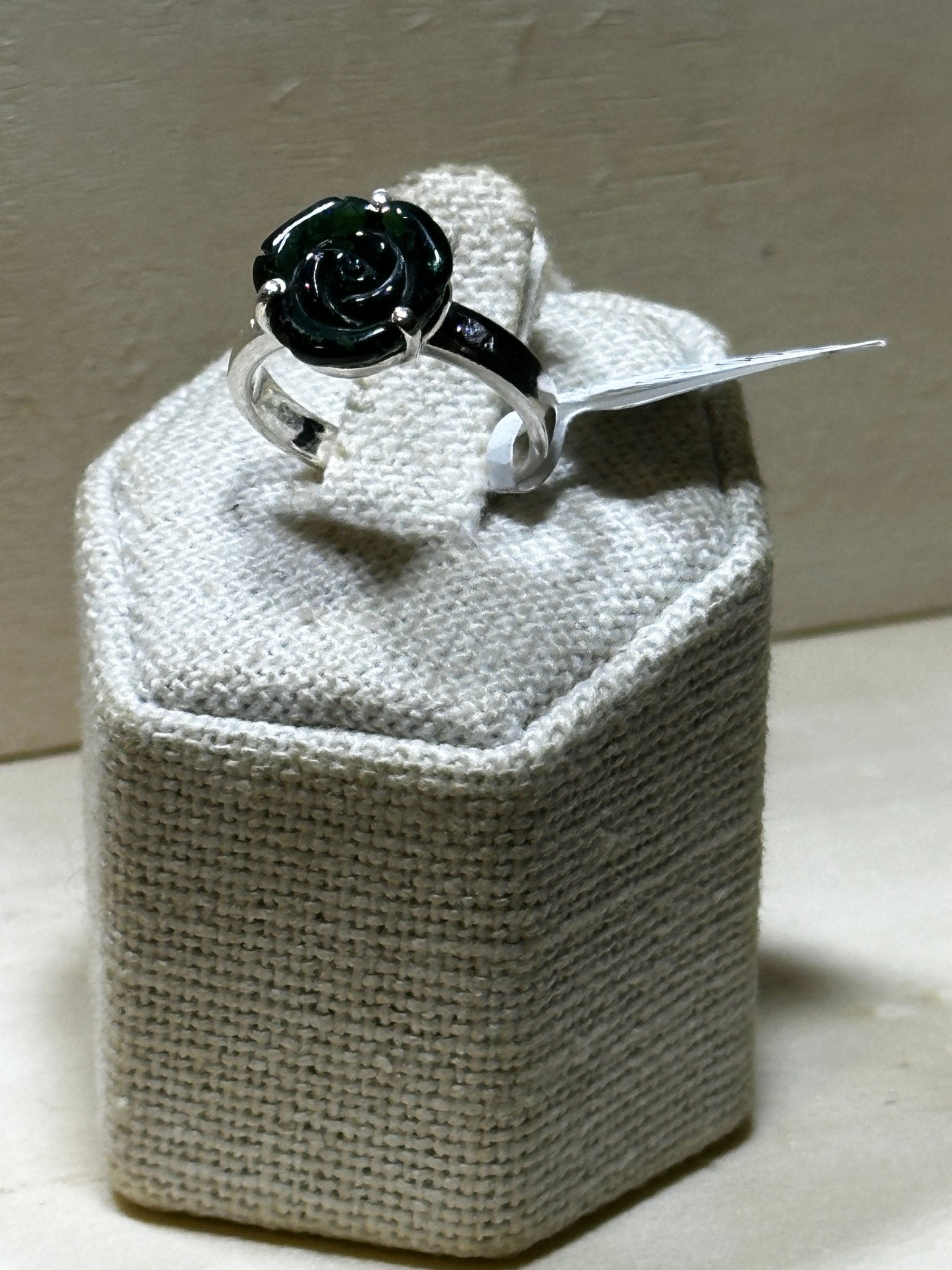 Green Tourmaline Flower Ring (03.0048) - Sacred Crystals Rings