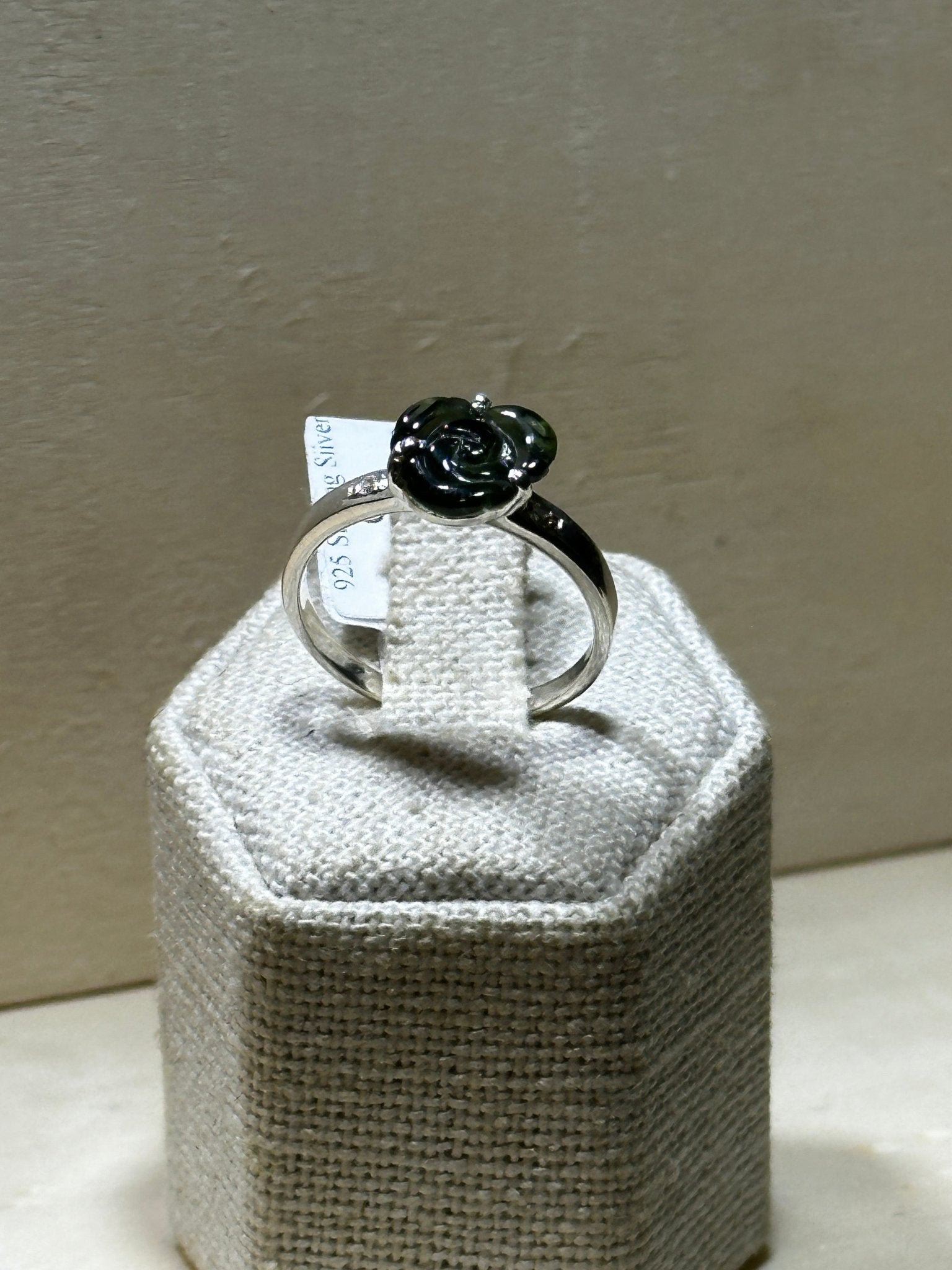 Green Tourmaline Flower Ring (03.0048) - Sacred Crystals Rings