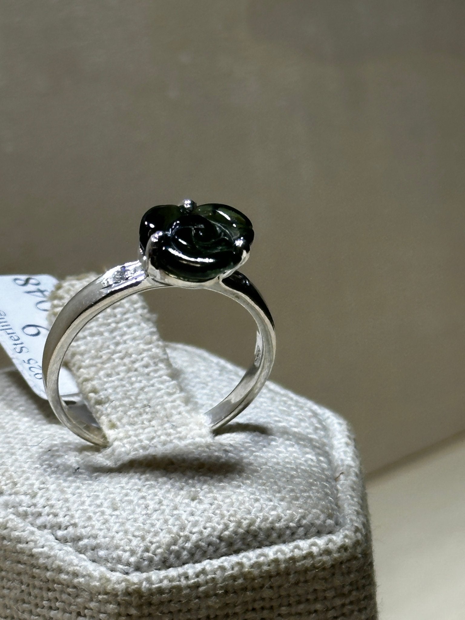 Green Tourmaline Flower Ring (03.0048) - Sacred Crystals Rings