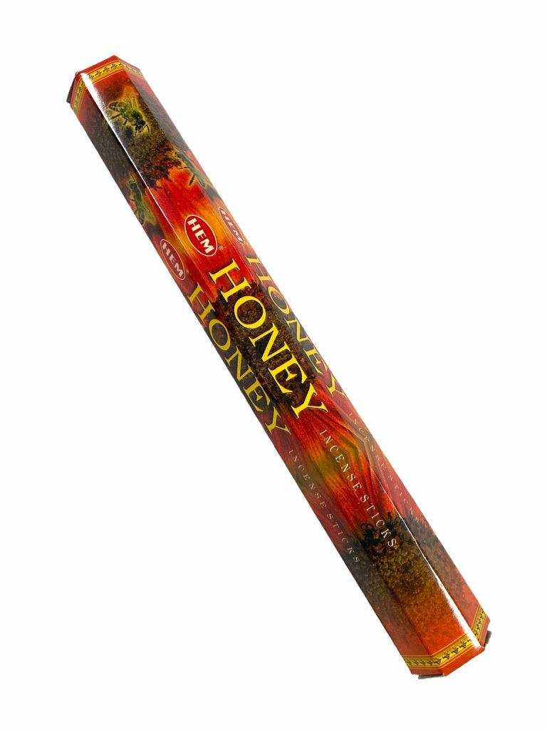Honey Incense Stick by HEM, hand-rolled, 20 count package available at Sacred Crystals.