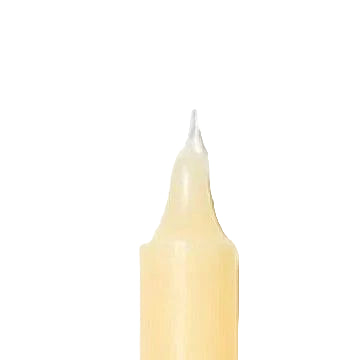 Close-up of a beige candle on a white background