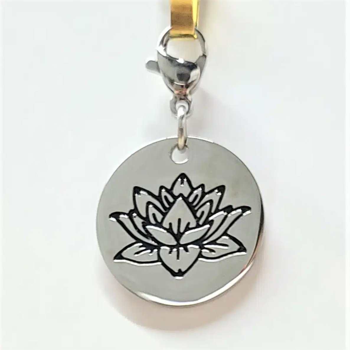 Lotus Flower Charm Stainless - Sacred Crystals Shop All