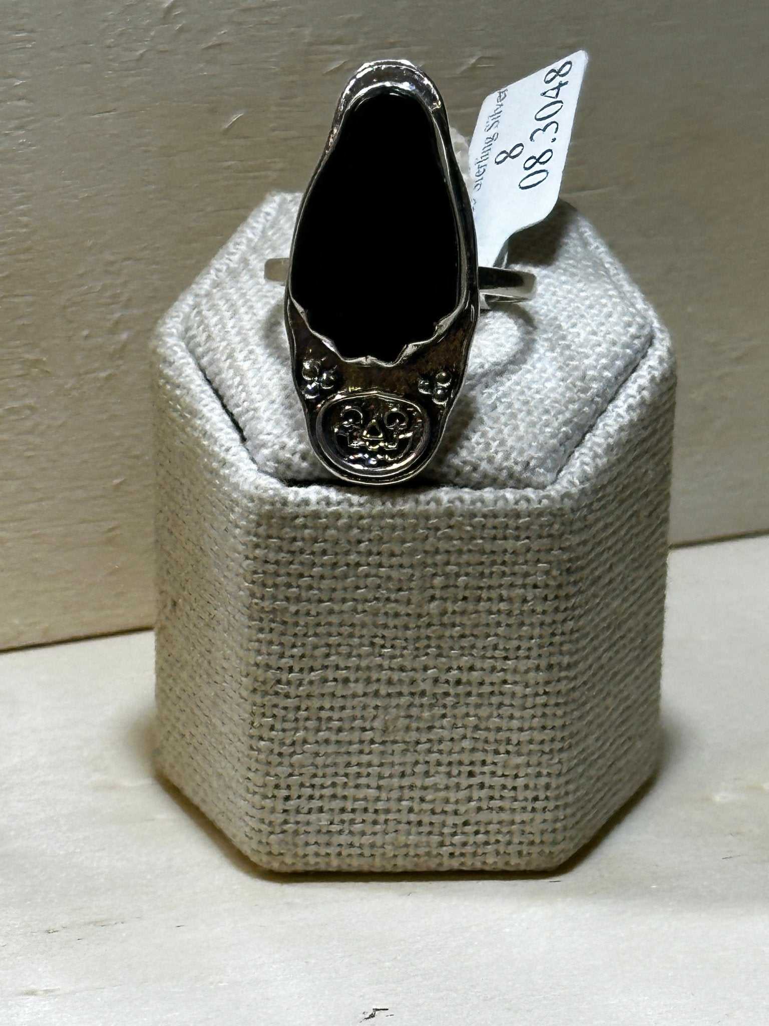 Onyx Ghost Ring Size 8 (08.3048) - Sacred Crystals Rings