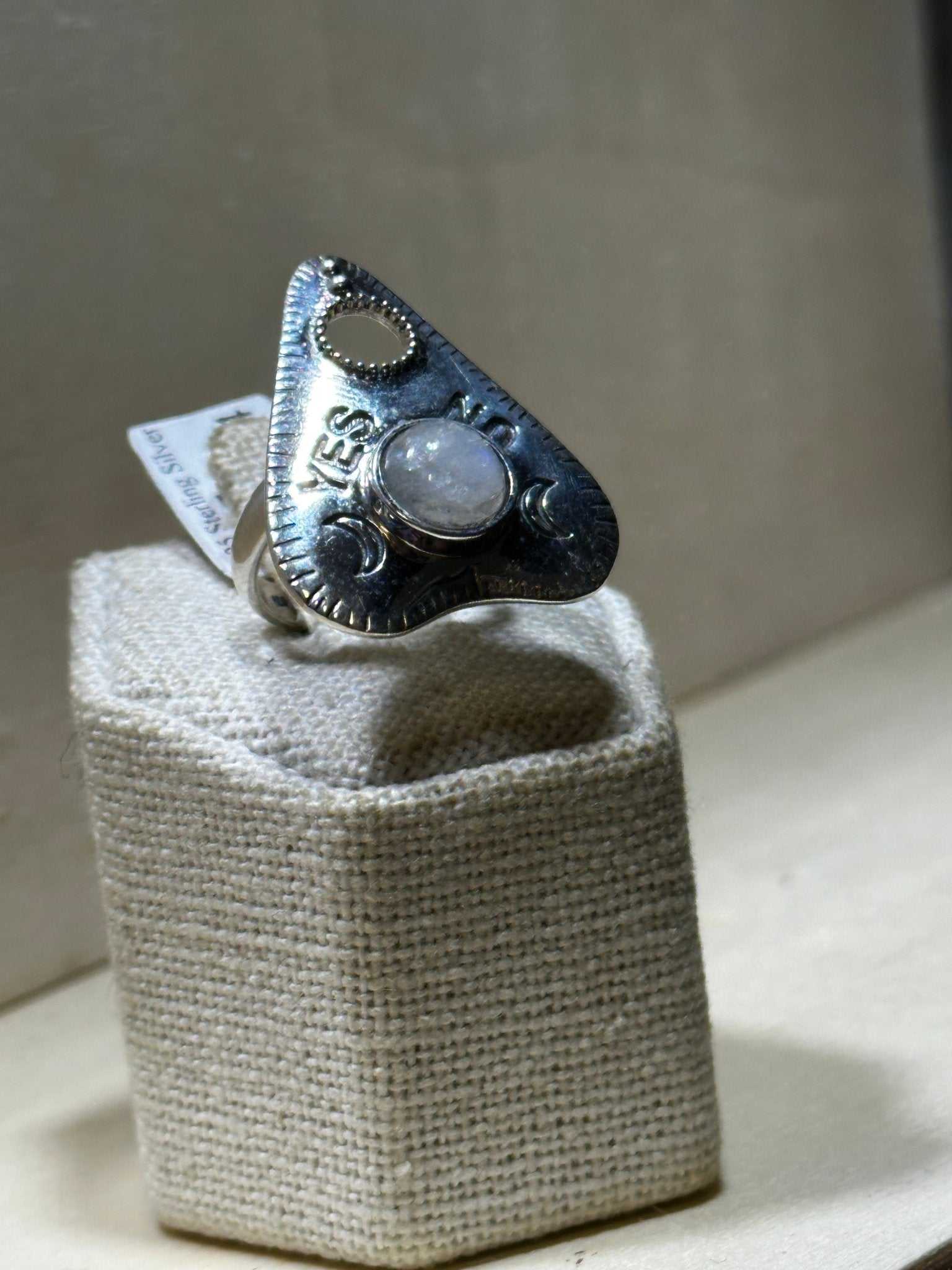 Ouija Rainbow Moonstone Ring (07.2044) - Sacred Crystals Rings