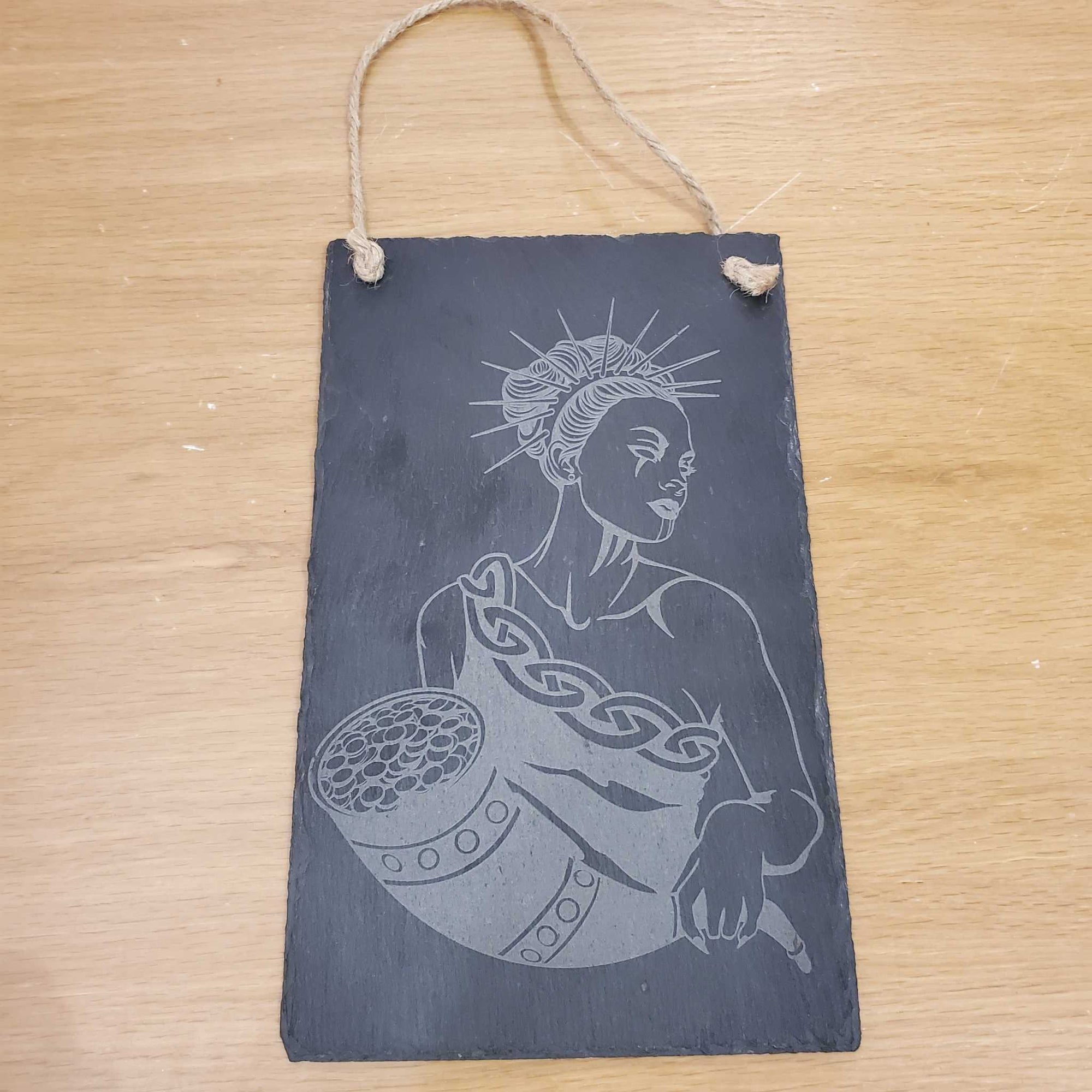 Slate Fortuna Wall Hanging 8"x5"