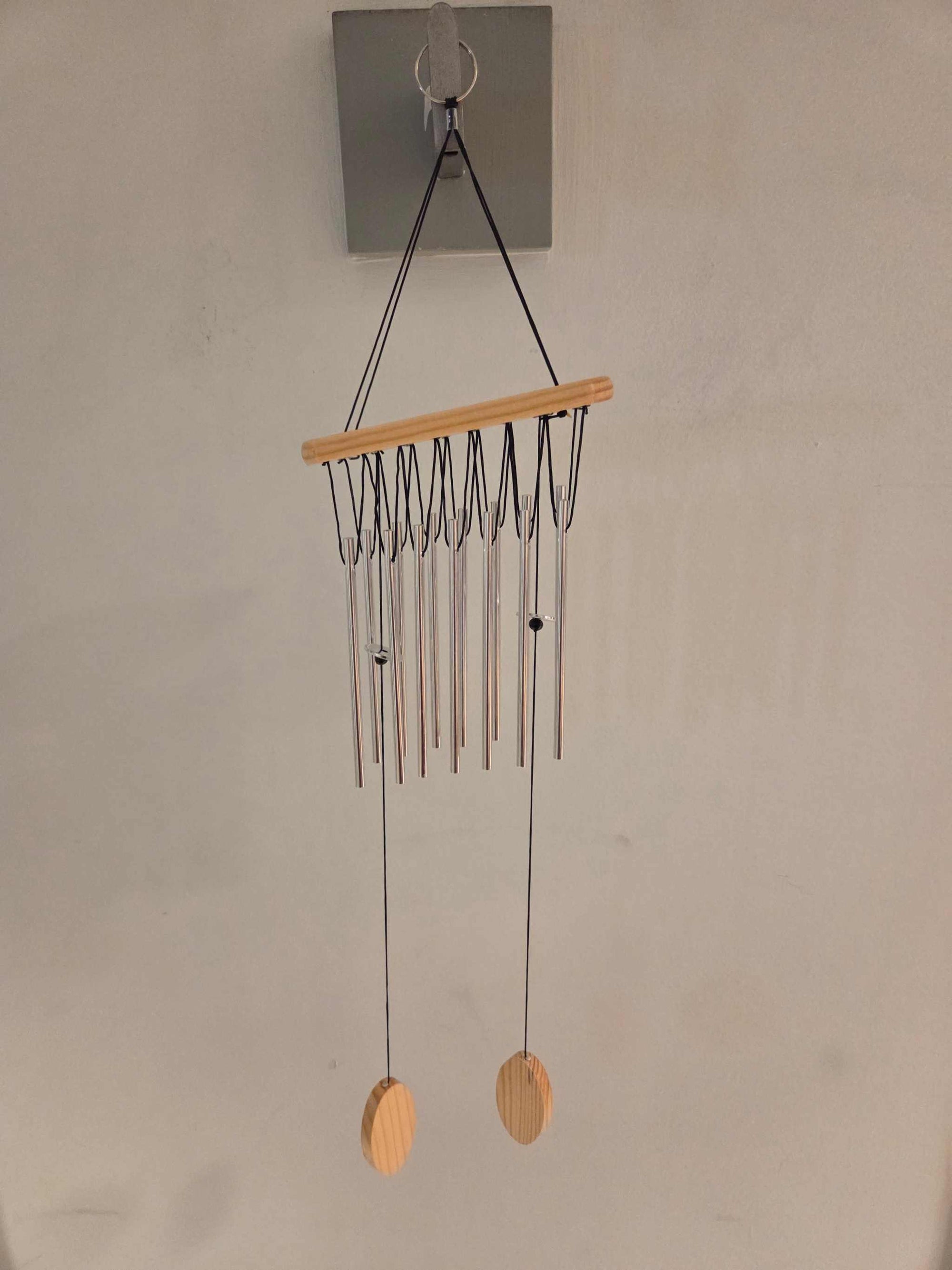 22 inch Mini Wind Chime with Natural Wood Accent