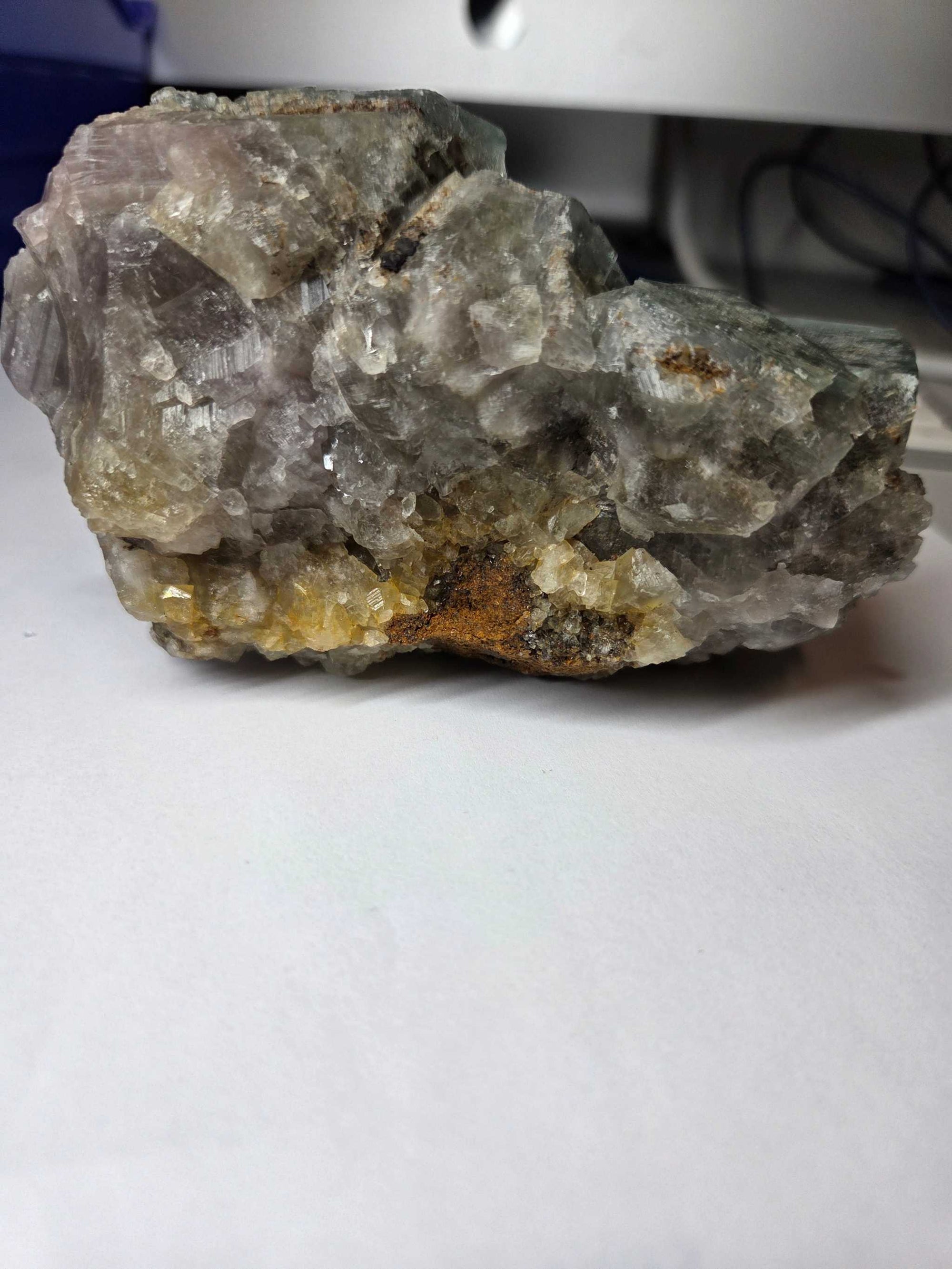 Green Fluorite Specimen with Yellow Fluorite Inclusions(Heart of Nature's Communion)
