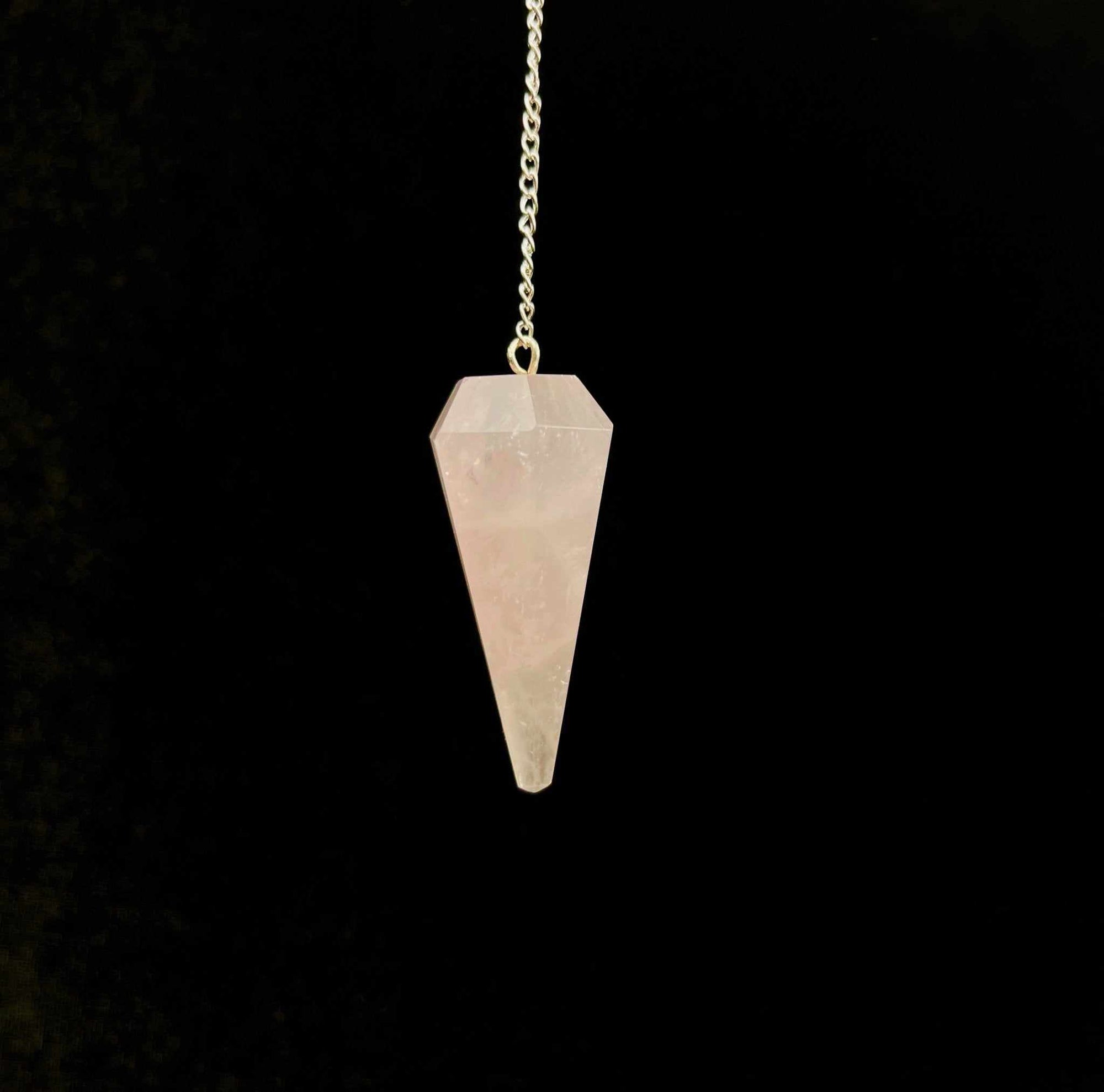 Rose Quartz Pendulum 6 sided point - Sacred Crystals Pendulums