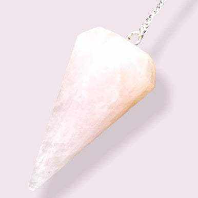Rose Quartz Pendulum 6 sided point - Sacred Crystals Pendulums