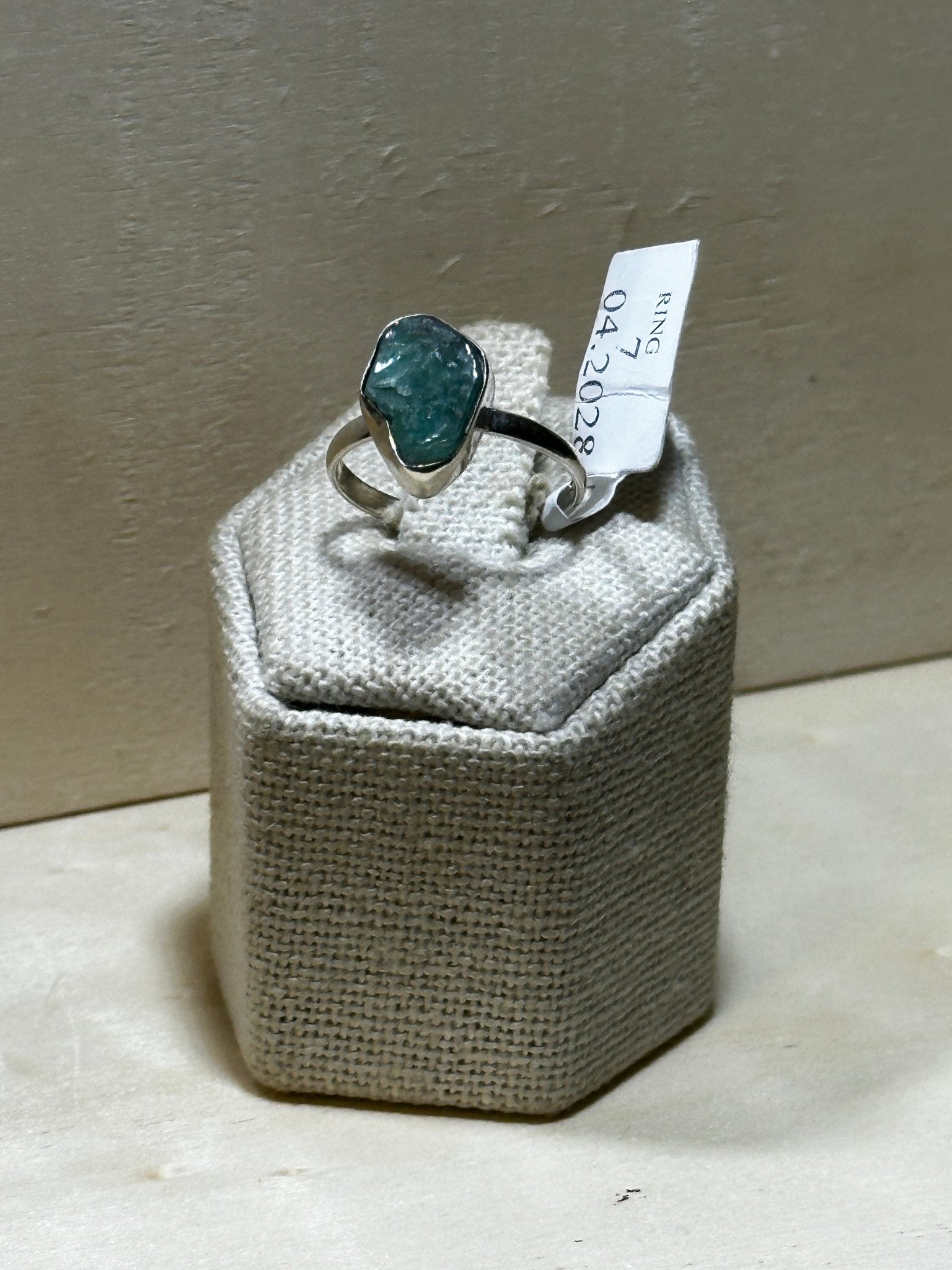 Rough Emerald Ring Size 7 (04.2028) - Sacred Crystals Rings