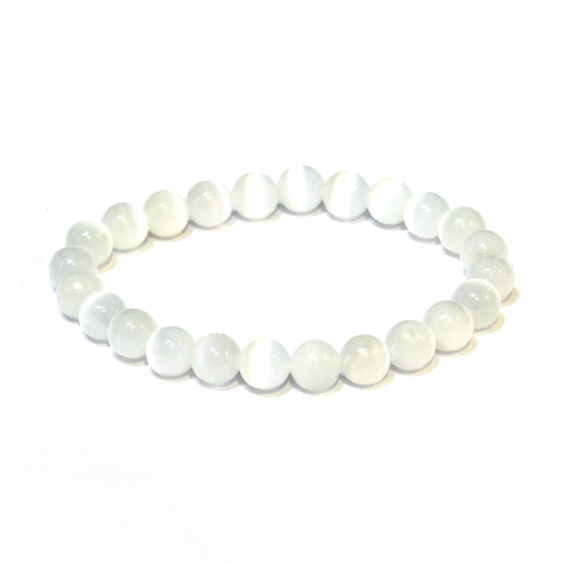 Selenite Stackable Bracelet - 8mm - Sacred Crystals Bracelets
