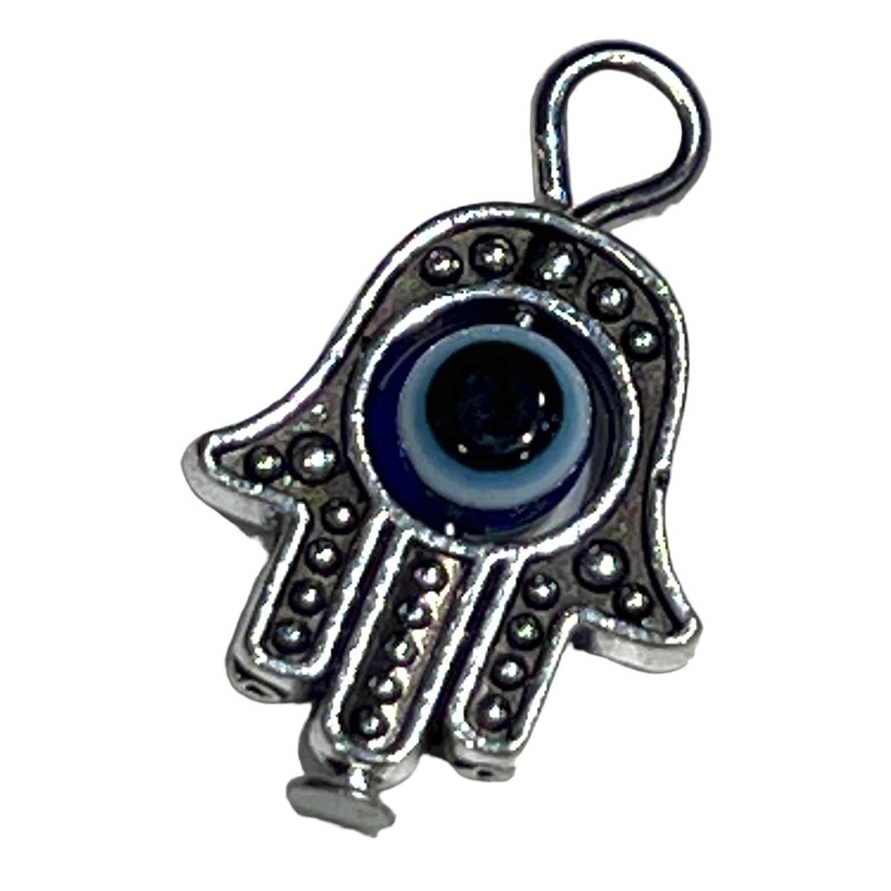 Single Evil Eye in Hamsa Charm - Sacred Crystals Evil Eye