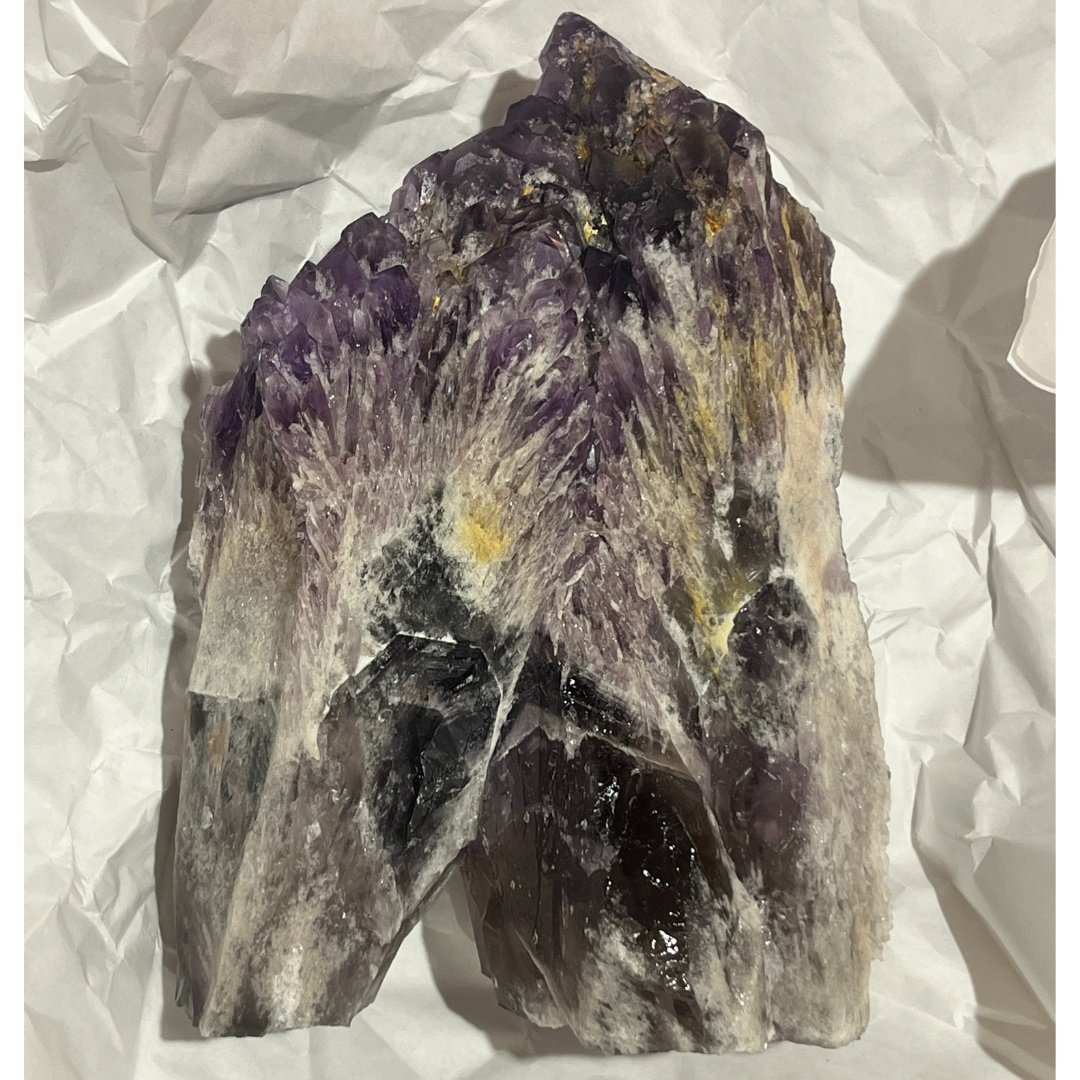 Twin Flame Royal Purple Amethyst crystal from Brazil with natural deep purple hues and raw, textured formation