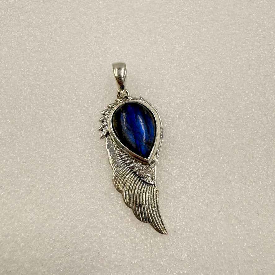 Sterling Silver Angel Wing Gemstone Pendant