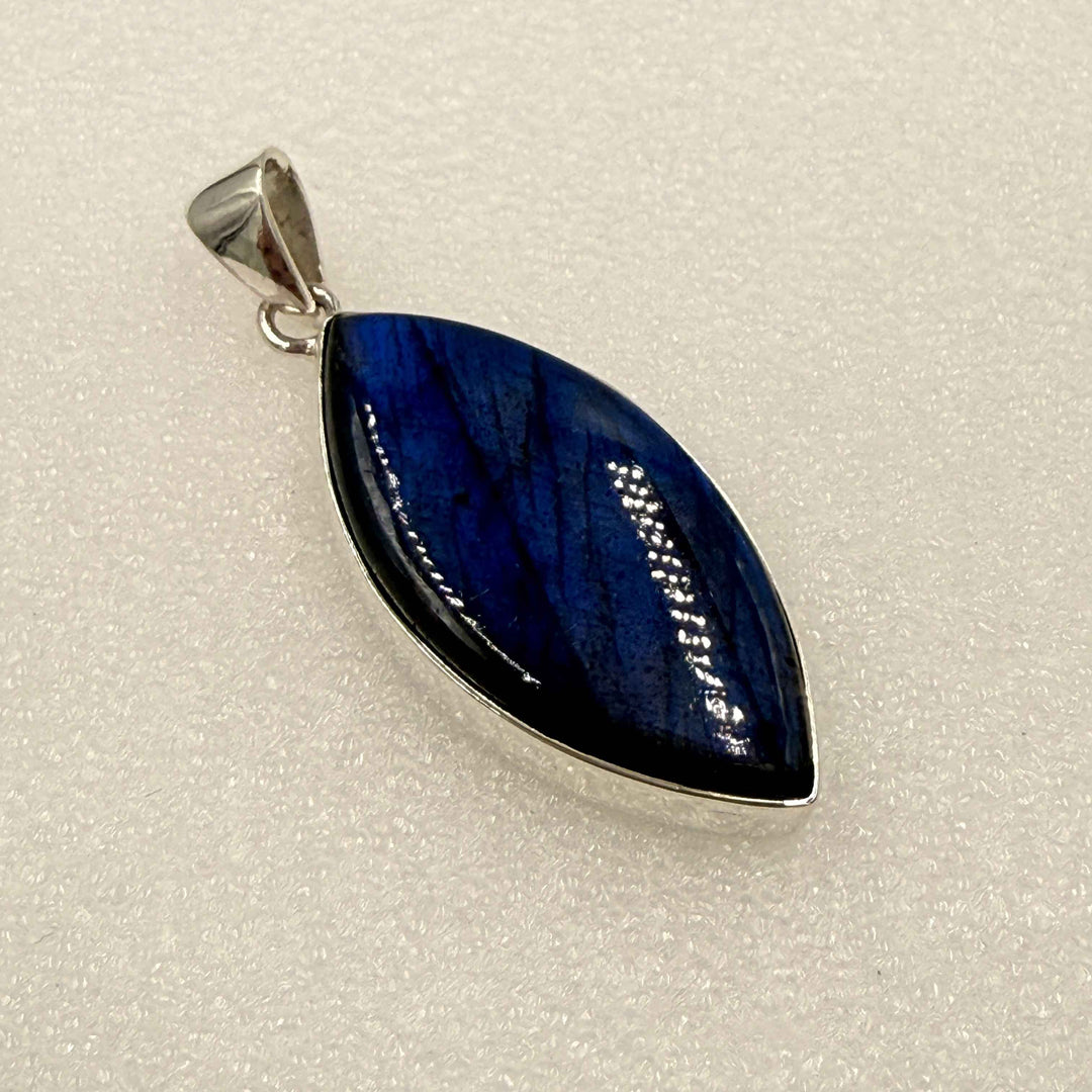 Sterling Silver Labradorite Marquise Pendant