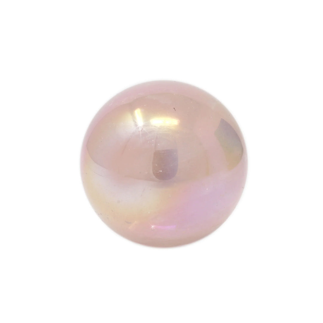 Rose Quartz Aura Sphere | 1 inch Iridescent Crystal Ball