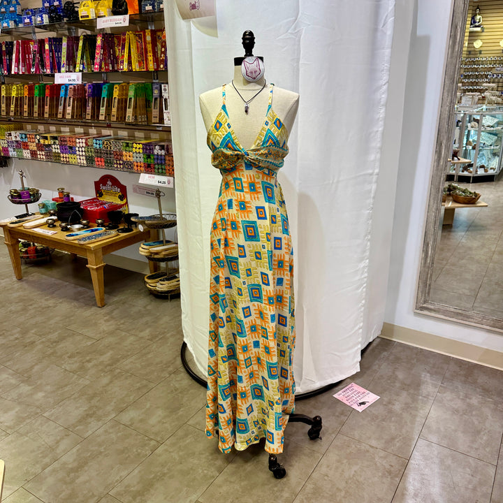 Long Sari Boho Summer Sun Dress