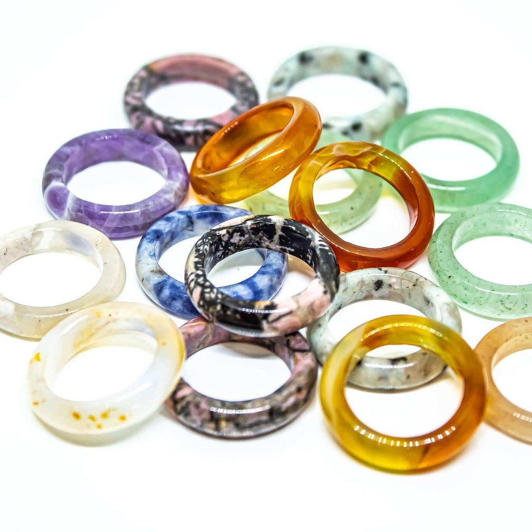 Crystal Gemstone Band Ring Size 8