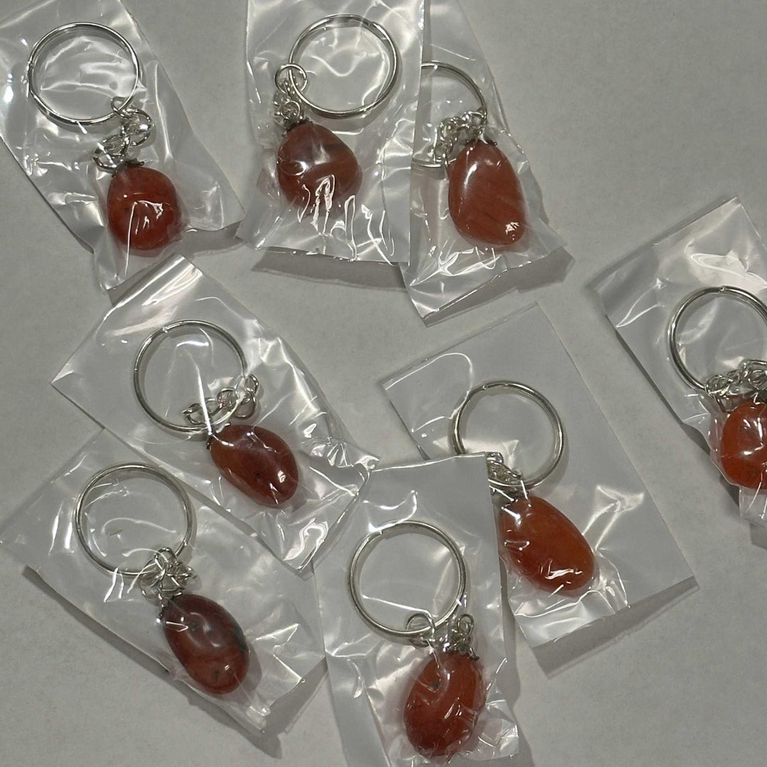 Carnelian Tumbled Stone Keychain