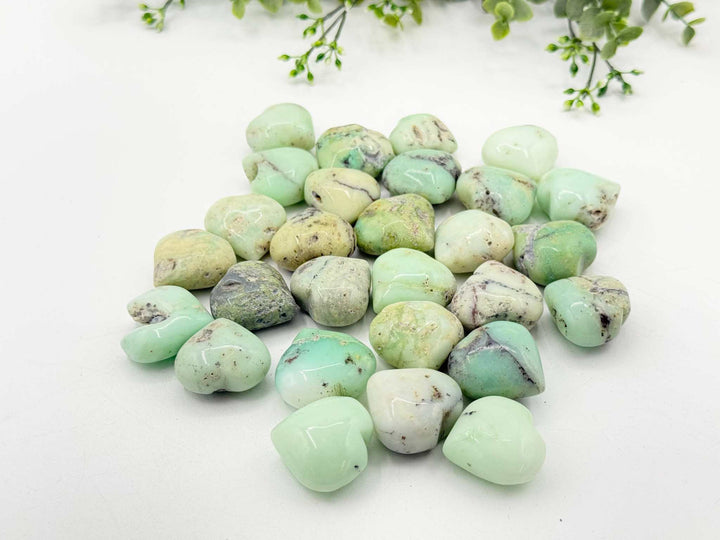 Mini Chrysoprase Hearts