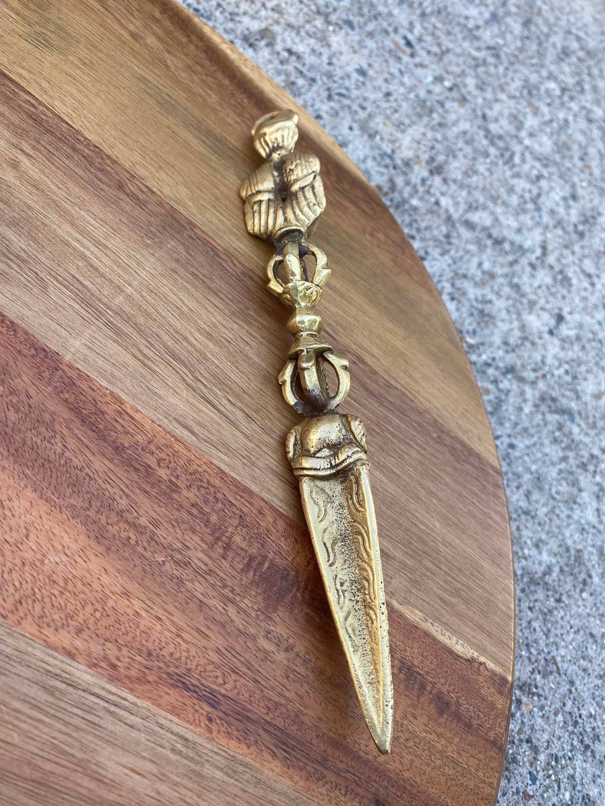 Tibetan Phurba Dorje Kila Ritual Dagger Handcarved Nepal