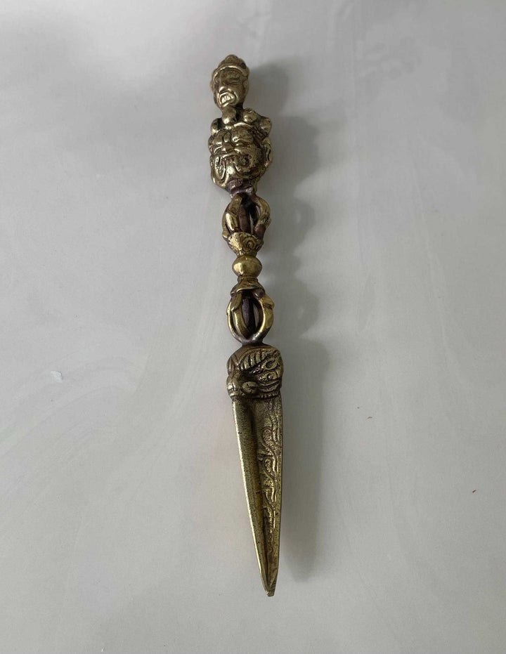 Tibetan Phurba (Dorje Kila) Ritual Dagger - Handcarved from Nepal ~ 8"