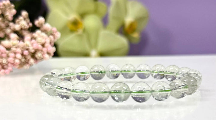 Prasiolite Round Bead Bracelet 8mm - Spiritual Clarity