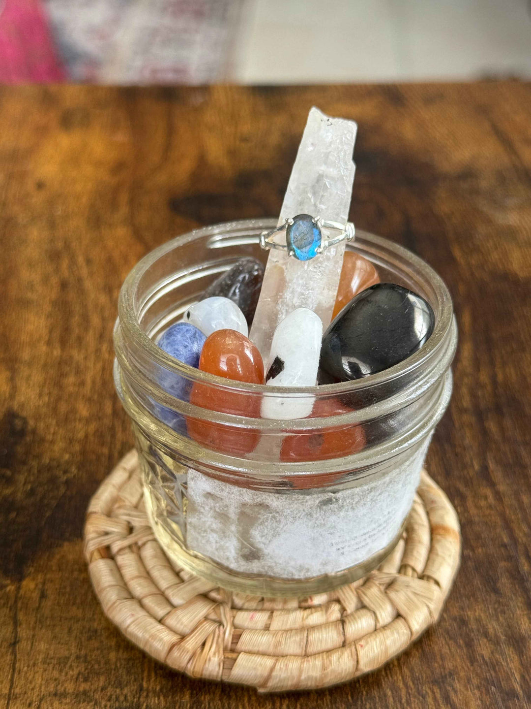 Sterling Silver Faceted Labradorite Oval Ring - Size 7 - Protection, Transformation &amp; Inner Wisdom