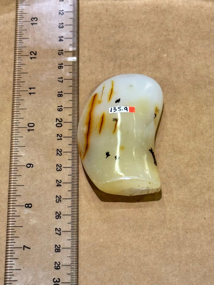 Seaweed Agate Freeform Palm Size Desk Piece