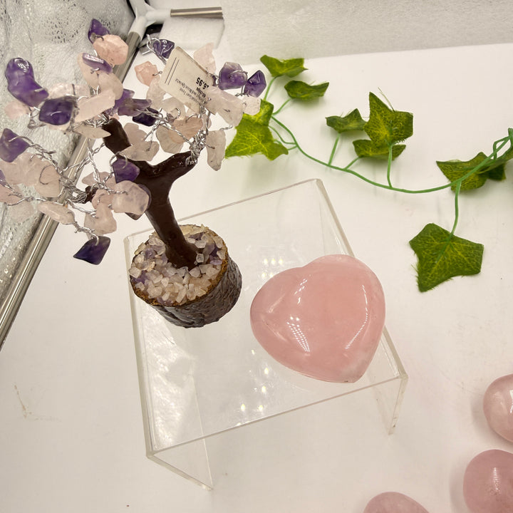2″ Rose Quartz Puff Heart