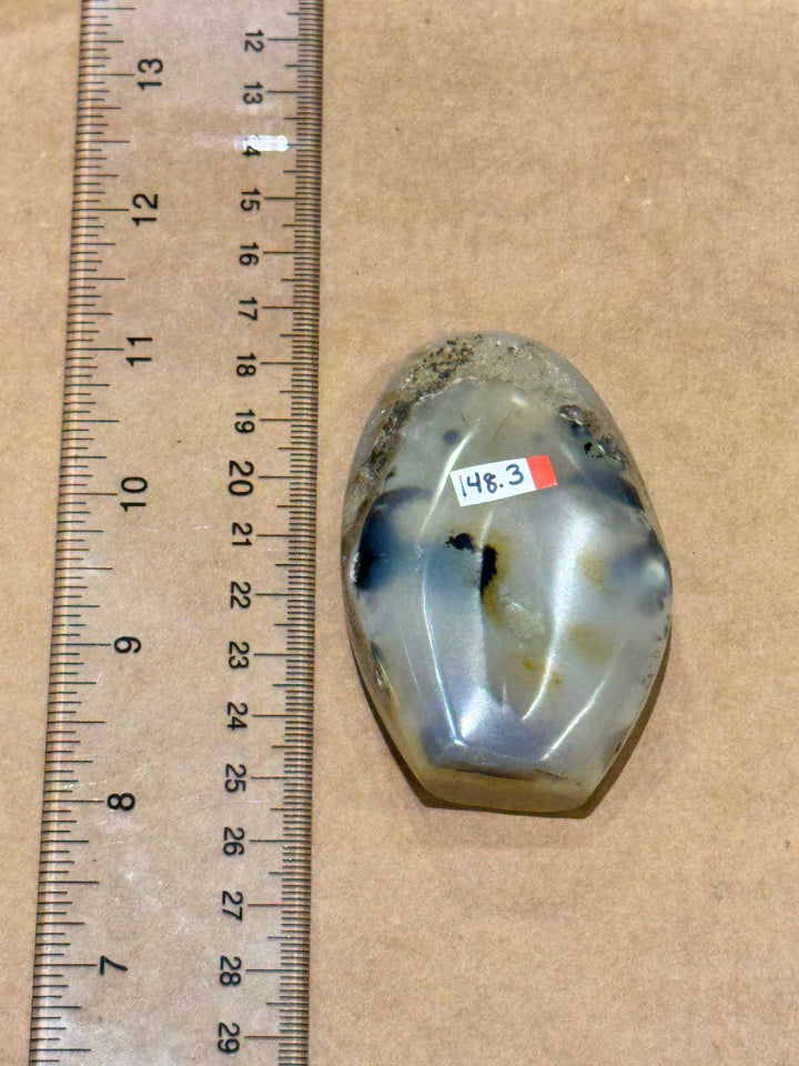 Seaweed Agate Freeform Palm Size Desk Piece