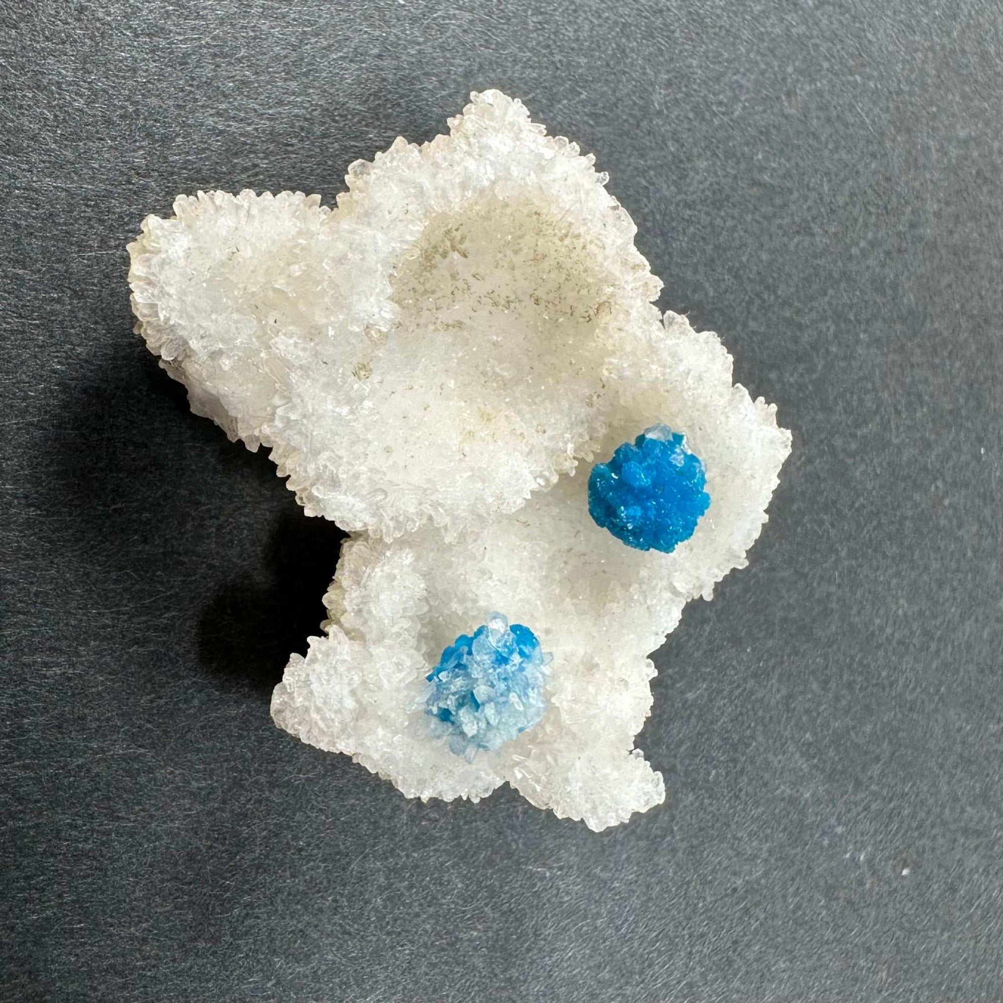 Cavansite Ball 'Floaters' on Stilbite SM from Maharashtra, Pune, India