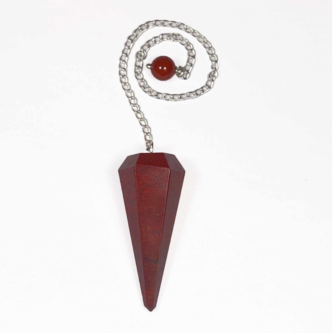 Red Jasper Pendulum 6 sided point, Pendulums, Rocks & Fossils