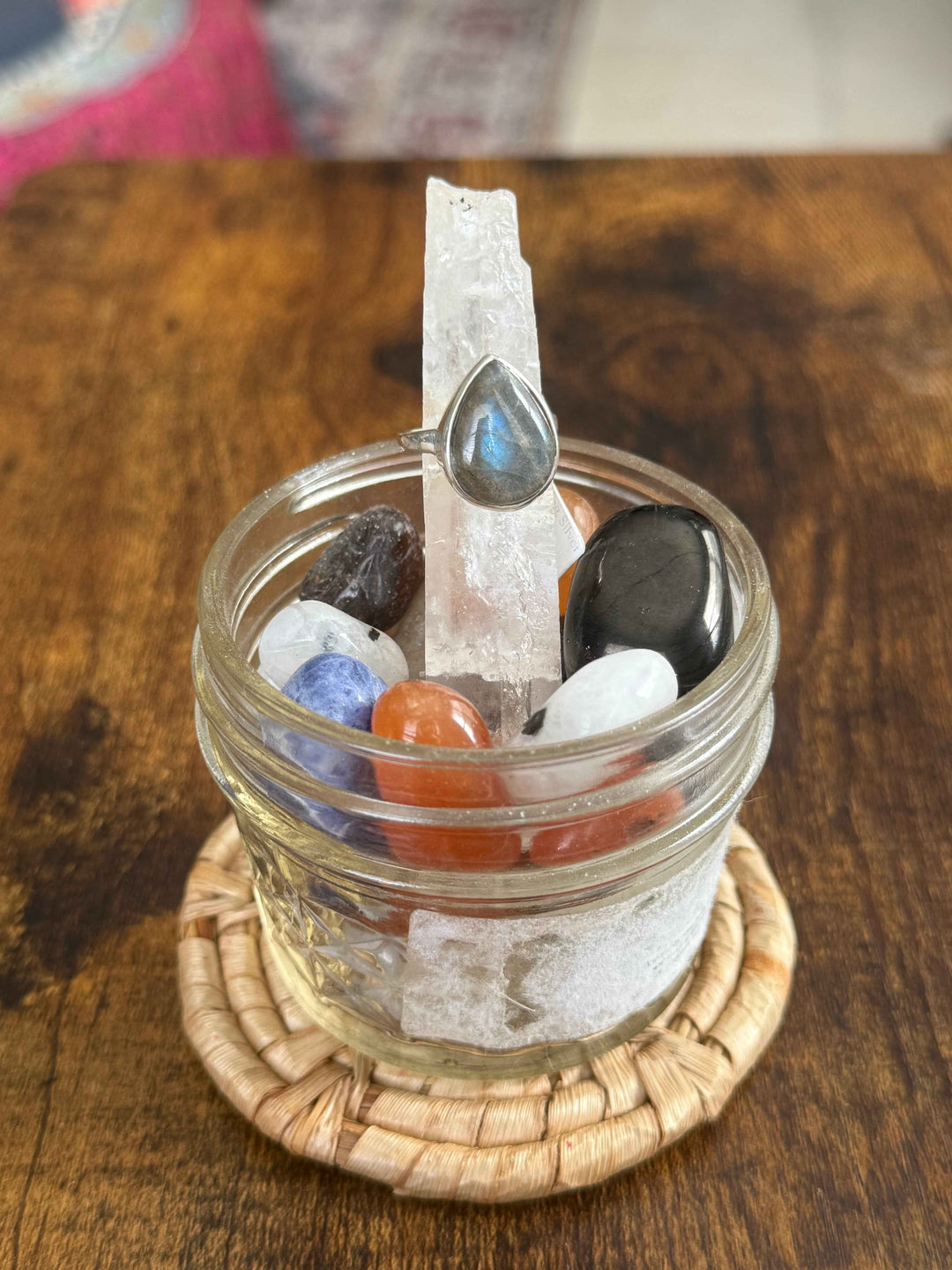 Sterling Silver Teardrop Labradorite Ring - Size 7 - Intuition, Protection &amp; Inner Wisdom