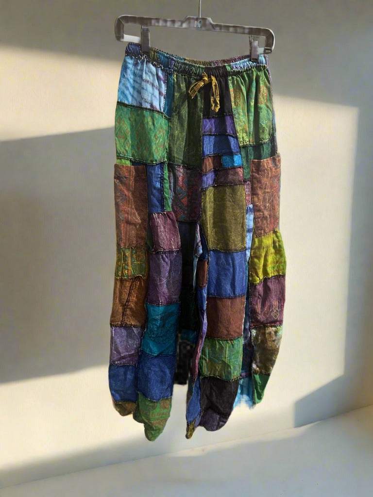 Cotton Patchwork WIDE Leg Pants