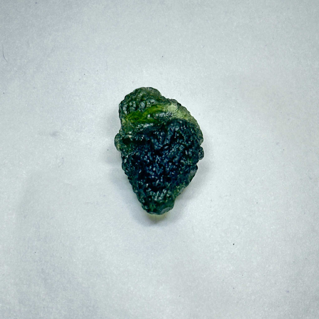 Moldavite 4.305 grams green rare tektite stone with rough texture for spiritual use and chakra healing
