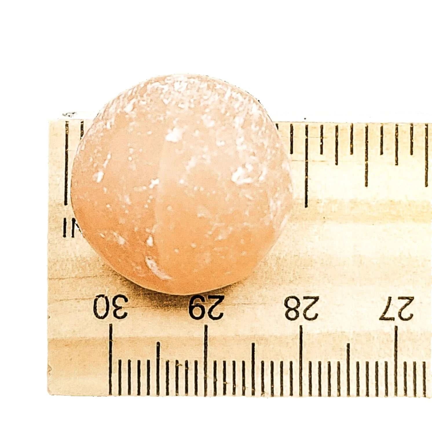 peach selenite 1" on wood ruler