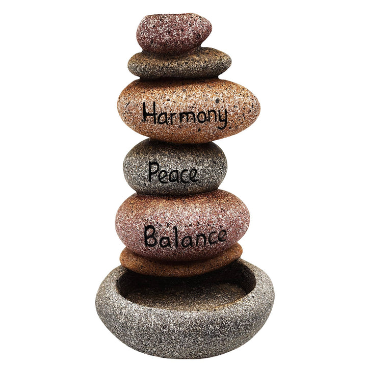 Harmony, Peace &amp;amp; Balance Inspirational Stones Backflow Incense Burner