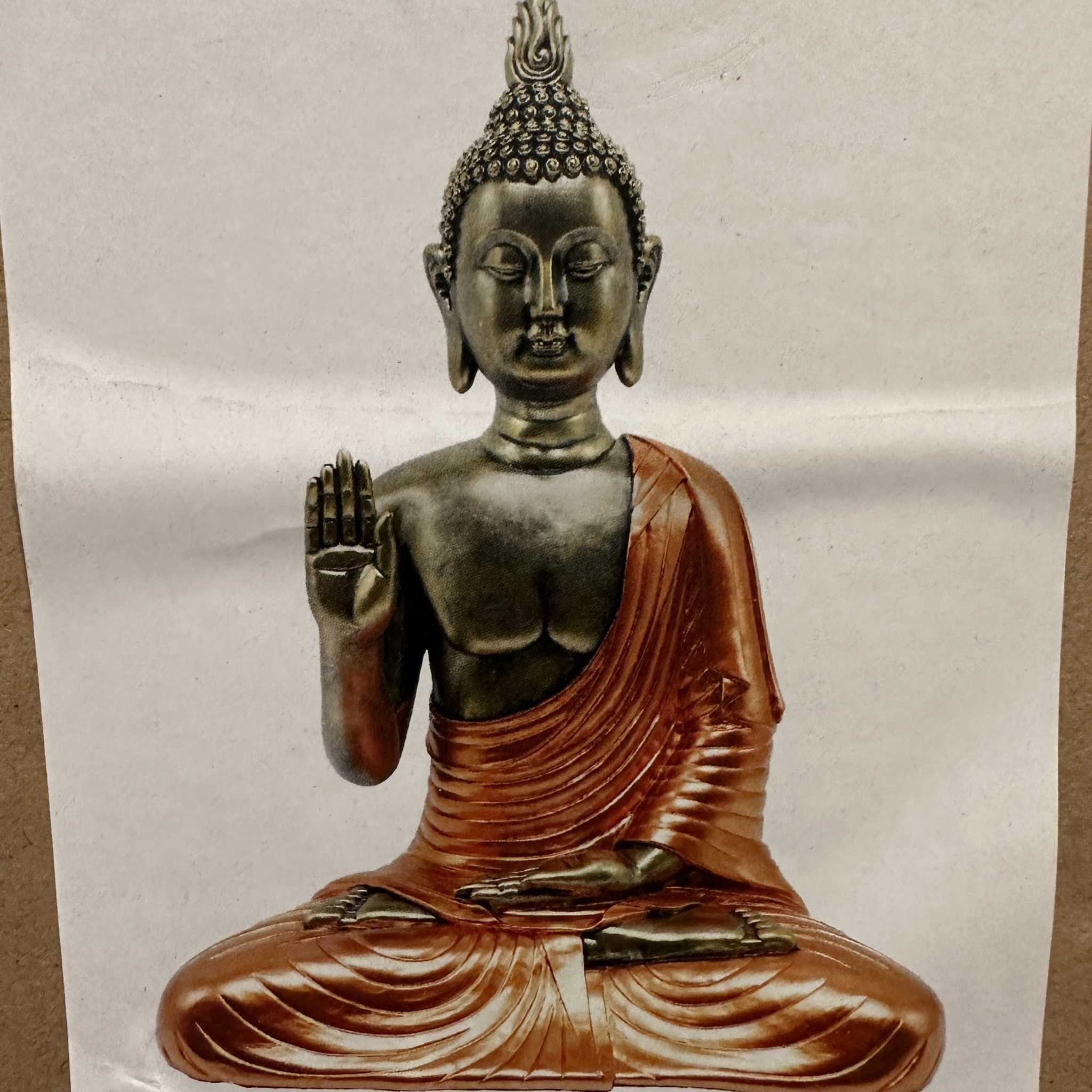 20-Inch "Florida Sunset" Tibetan Buddha in Abhaya Mudra - Sacred Crystals Buddhas