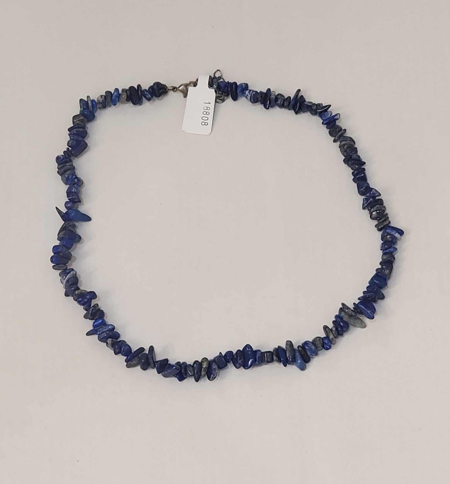 18-Inch Lapis Lazuli Chip Necklace with Sterling Clasp