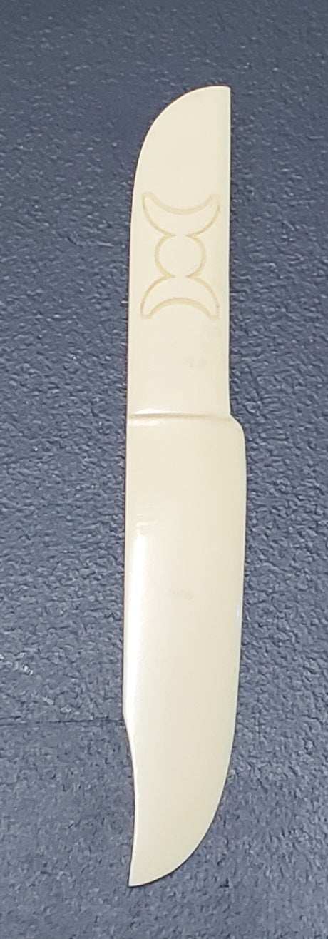 Triple Moon Acrylic Athame 7" Knife with crescent moon design.